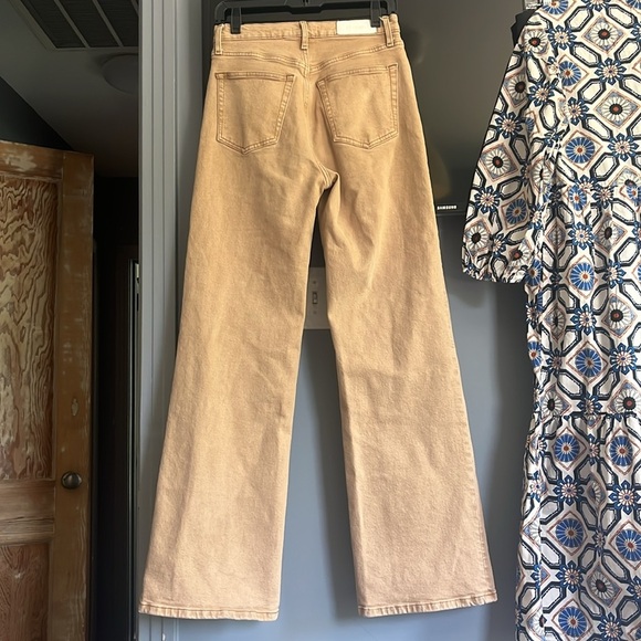 RE/DONE 70s Ultra High Wide Leg Jeans, Washed Khaki - 27 - Picture 9 of 9